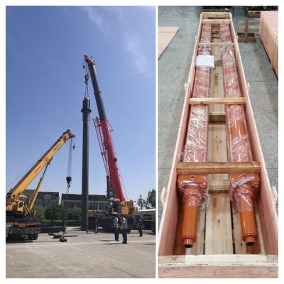 21 Mpa áp suất làm việc đơn tác dụng công suất nặng 3 giai đoạn xi lanh thủy lực với ống xi lanh 27SiMn