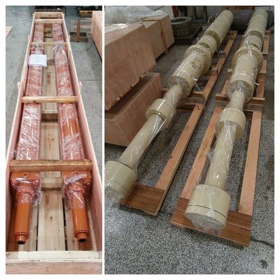 Thép kim loại 3 giai đoạn xi lanh thủy lực hạng nặng với ống xi lanh 27SiMn