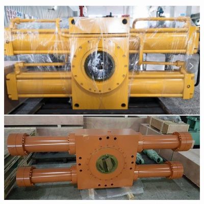 HFC46 Trung bình Gear Rack Hydraulic Cylinder 13Mpa Với góc xoay 180 °